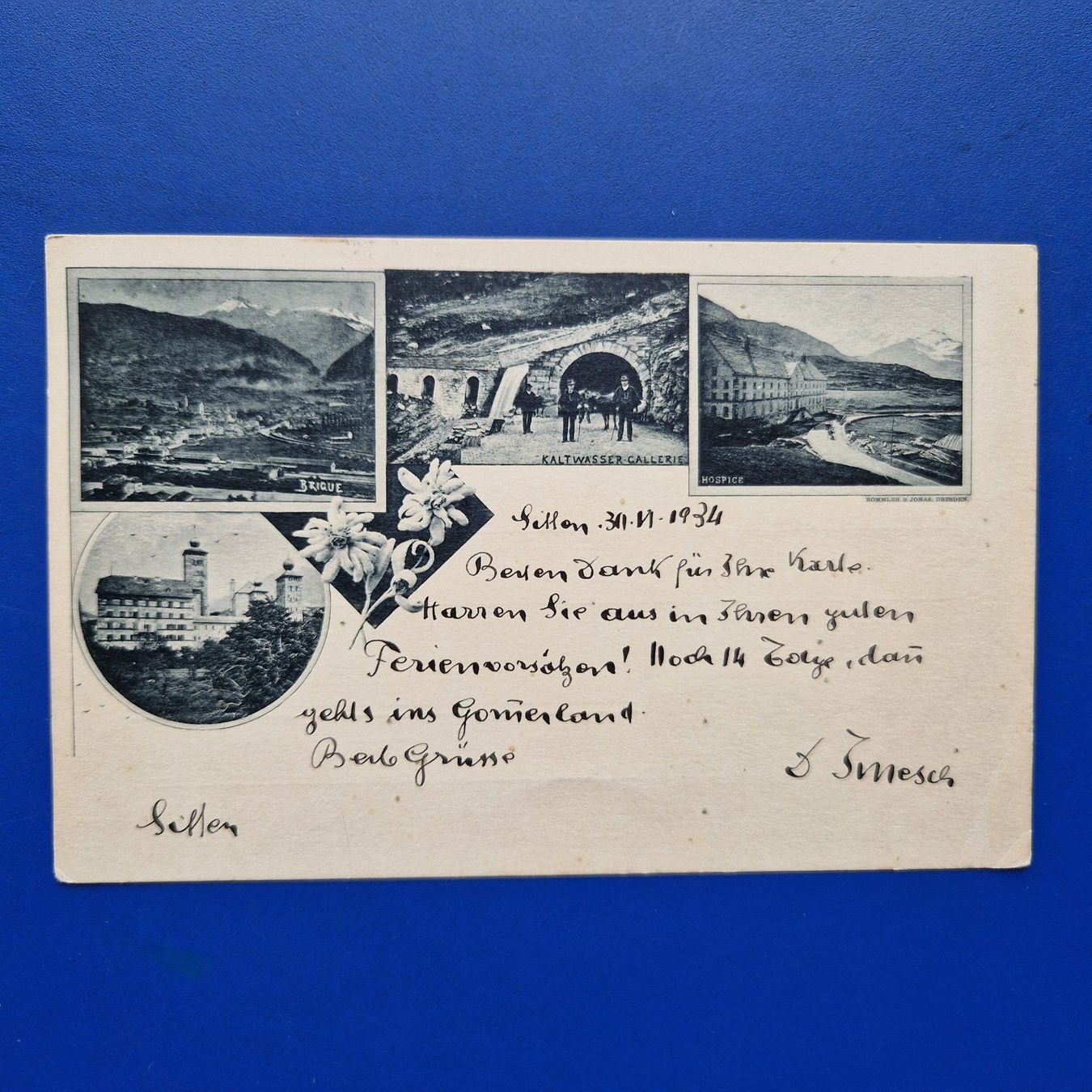 Cartoline postali: Sitten oder Brig VS   1934 – Usato da Flums venduto da Guscha1