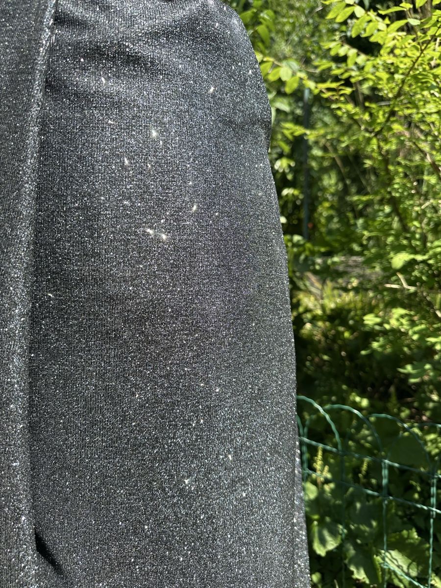 Vestiti: Abendkleid silber glitzernd mit Schlitz und Seitentaschen – Usato da Olten venduto da Barola01 2