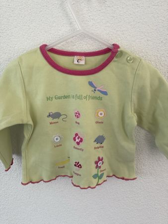 Baby Langarmshirt Gr 68„Mein Garten voller Freunde“ 🍄🐛