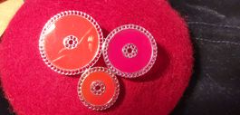 Swarovski Brosche rote Kreise rar
