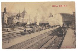 Adieu Zürich - Dampfzüge im Hauptbahnhof,  Zürich 8.VIII.07