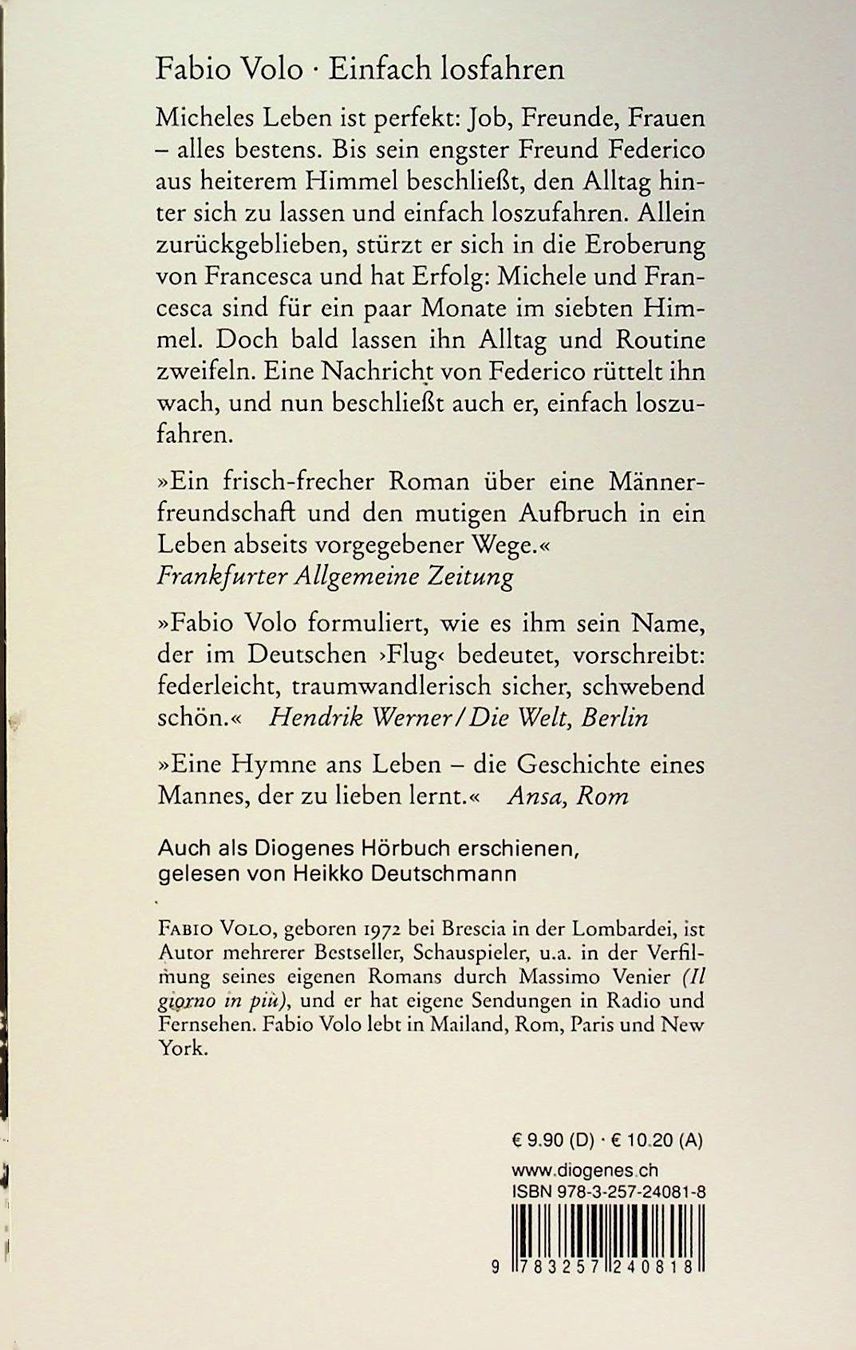 Libri: Fabio Volo Einfach losfahrenj Diogenes EA 2011 – Usato da Reitnau venduto da Zaomir 1