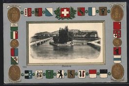 Genève, Ortsansicht, Denkmäler, Wappen