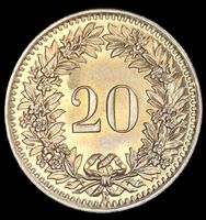 20 Rappen 1950/1953 Stgl Schweiz