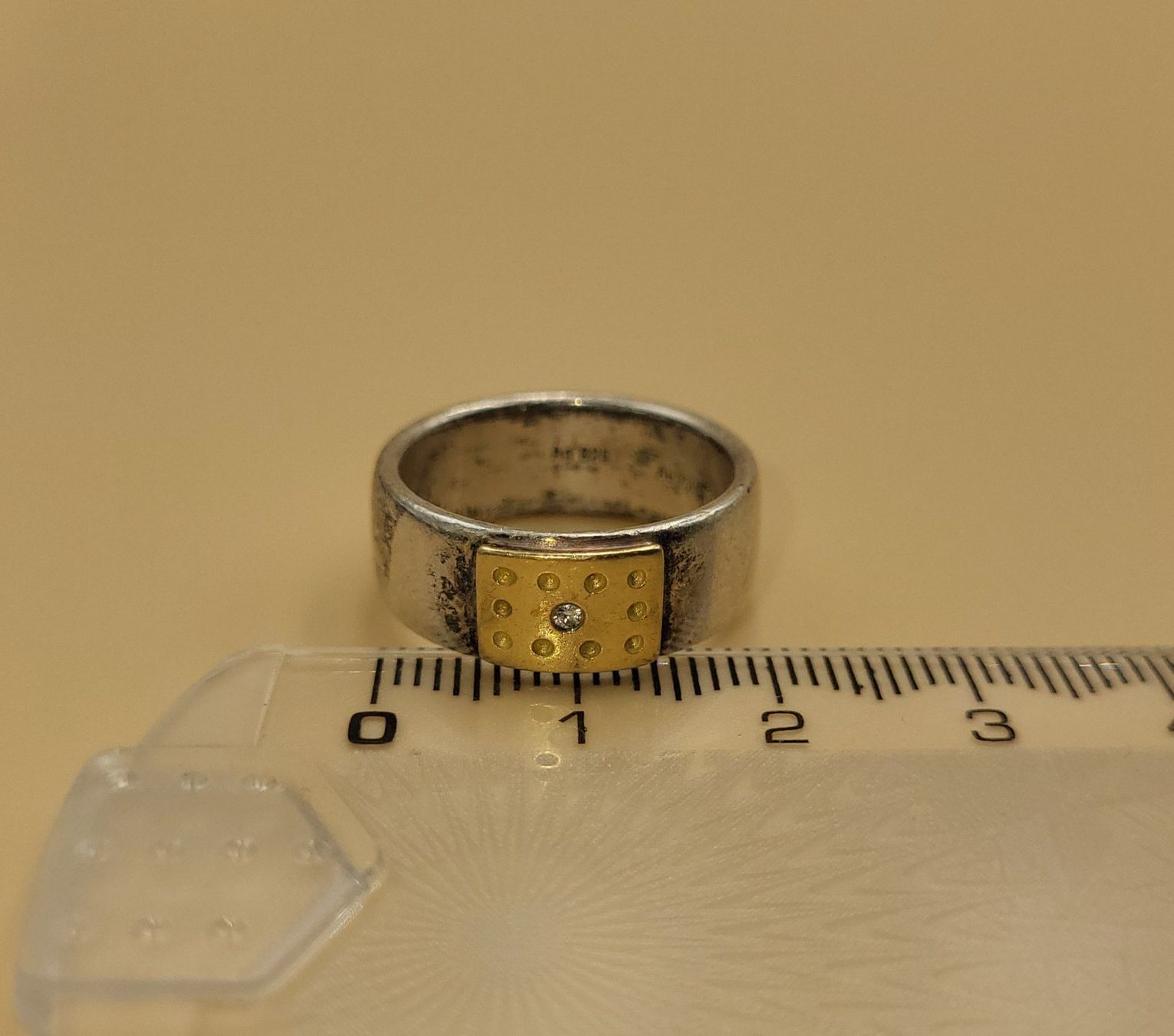 Anelli: 18 Karat 750 Gold/Silber Ring Mit Diamant – Usato da Wald ZH venduto da SwissPawnshop