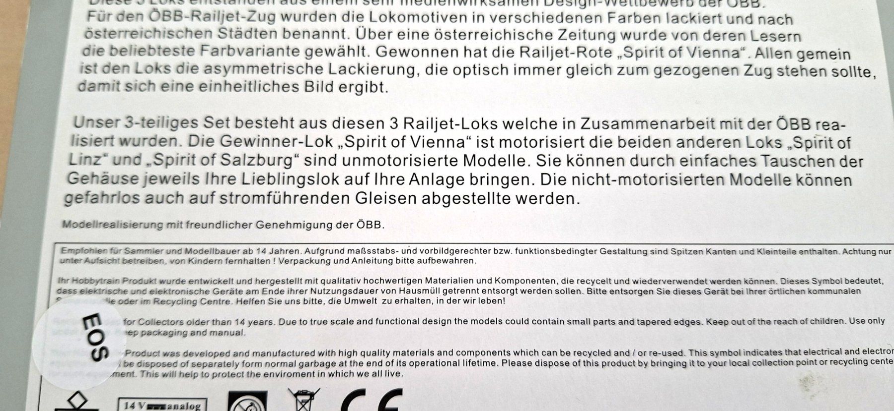Hobbytrain Modellini di ferrovie: Hobbytrain ÖBB Railjet Set 3 teilig H2756 – Nuovo (secondo la descrizione) da Biberist venduto da Ntrains 8
