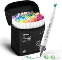Alkoholmarker 48 Farben Pinsel & Keilspitze Skizzen Set