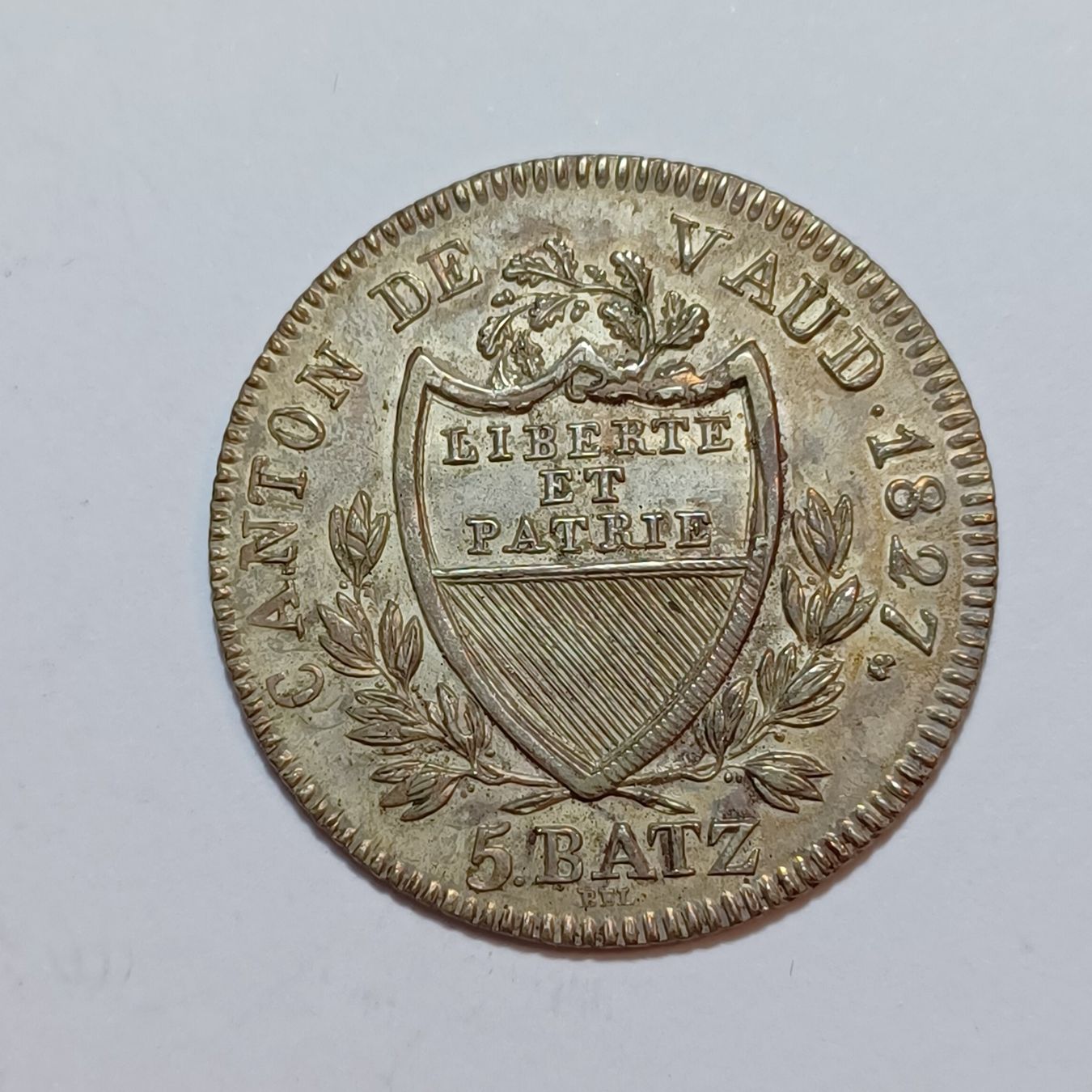Tutti le monete: 5 Batzen 1827 Waadt – Usato da Pfäffikon ZH venduto da Schweizer_Muenzen