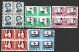 1963, Pro Patria, Viererblöcke, ohne Falz **