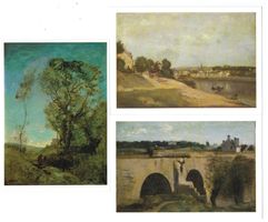 3 AK Kunstkarten Camille Corot