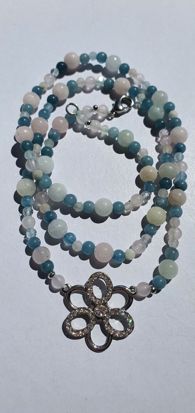 Catenine: Quarz und Morganit mit Blau Chalcedony – Nuovo (secondo la descrizione) da Benglen venduto da Meercat3 4