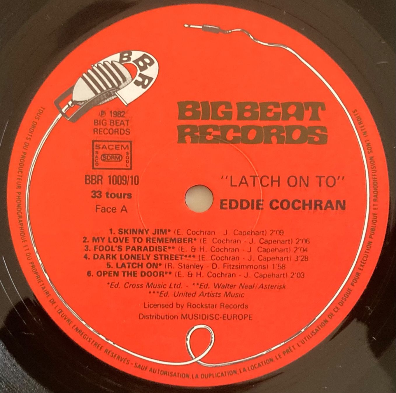 Dischi in vinile: EDDIE COCHRAN - "LATCH ON" TO EDDIE COCHRAN – Usato da Poliez-Pittet venduto da Newtown-Records 2
