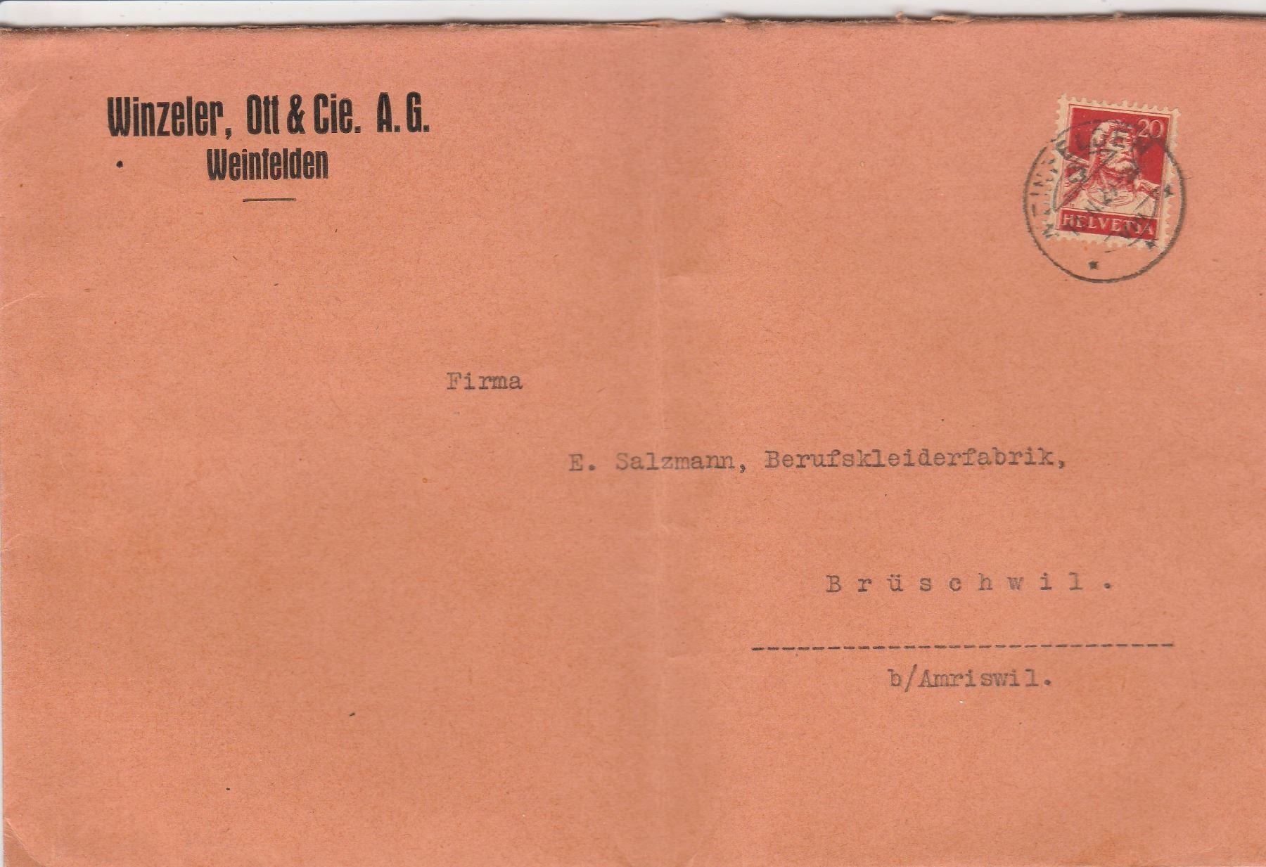 Tutti i francobolli: Weinfelden-Brief  gelaufen 1929 – Usato da uttwil venduto da Koehlerfred