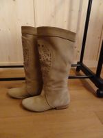 Echt Wildleder Stiefel beige von ZARA Gr. 35.5 - 220940