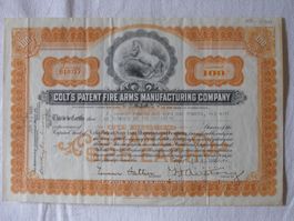 original Aktie "Colt's Patent Fire Arms" von 1944
