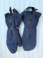 Kinder-Skihandschuhe blau, Fäustlinge mit Reissverschluss