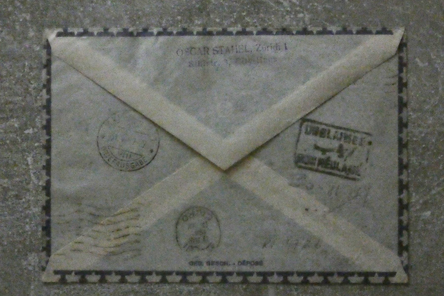 Tutti i francobolli: Flugpost Genf-Cairo 16.III.47, RF 47.3 a – Usato da Niederglatt ZH venduto da Fischer_stamps 1