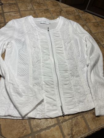 Giacca Just White-cotone e pizzo-tgM/L👌chic e elegante