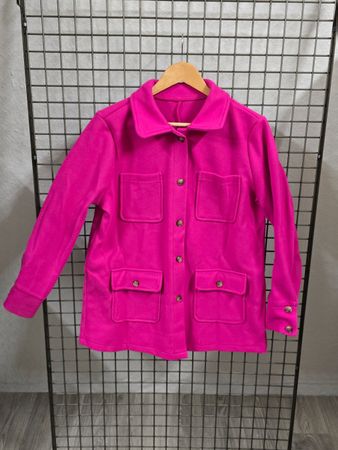 Oversized Hemdjacke │ Shacket in Magenta / Pink │ L