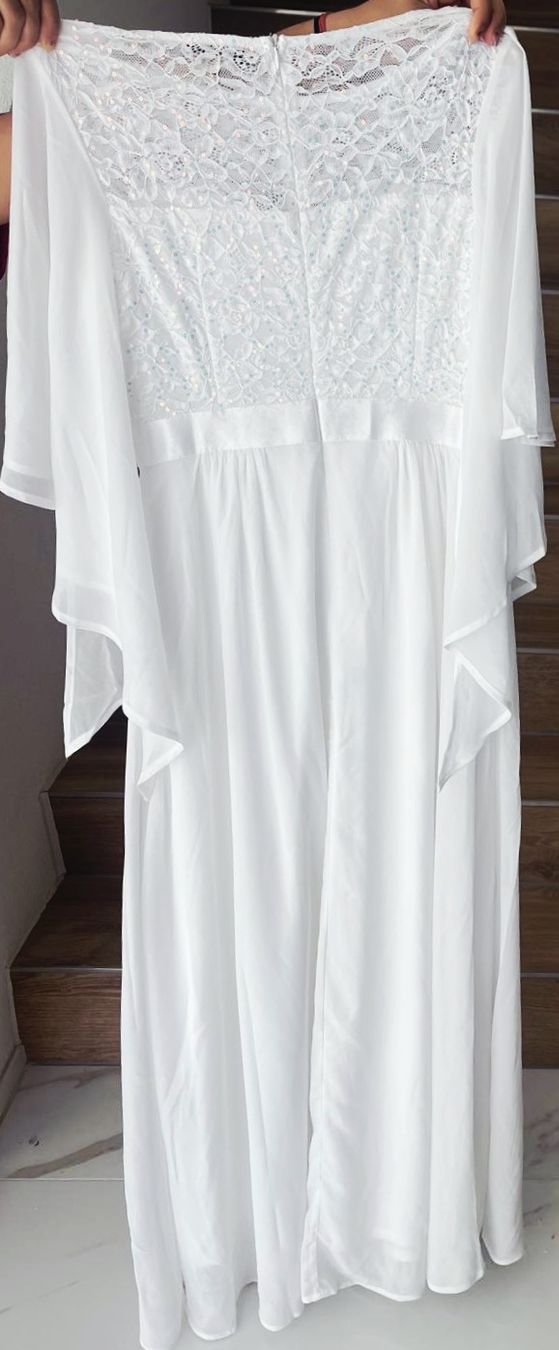 Kleider: Weisses Maxikleid mit Spitze, Gr. M Sommerkleid – Neu (gemäss Beschreibung) aus Grenchen von Arga.11 1