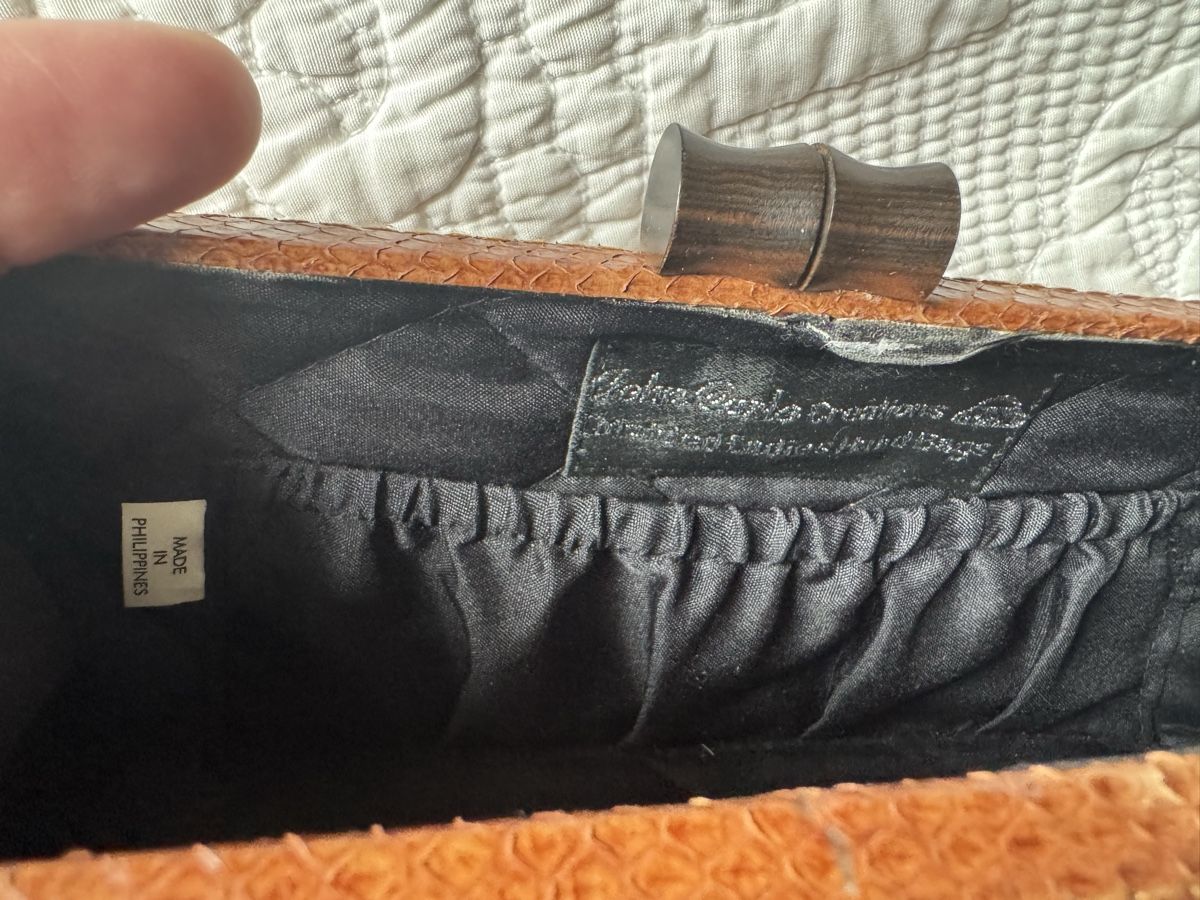 Borse da donna: Kleine Schlangenleder Clutch braun – Nuovo (secondo la descrizione) da Brütten venduto da Rod816 5