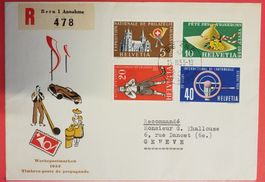 BJ10) 1955 Werbe- Gedenkmarken illustrierter FDC f. Kt. 90++