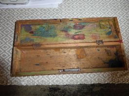 Antike Griffel  Schachtel Holz