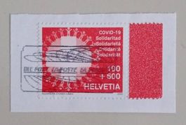 Briefmarke Corona Covid 19, echt gelaufen
