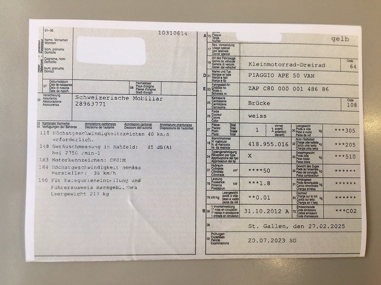 Piaggio A tre ruote: Piaggio APE 50 – Usato da Rheineck venduto da inf_kv7d 8