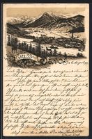 Litho Davos, Ortspanorama im Winter