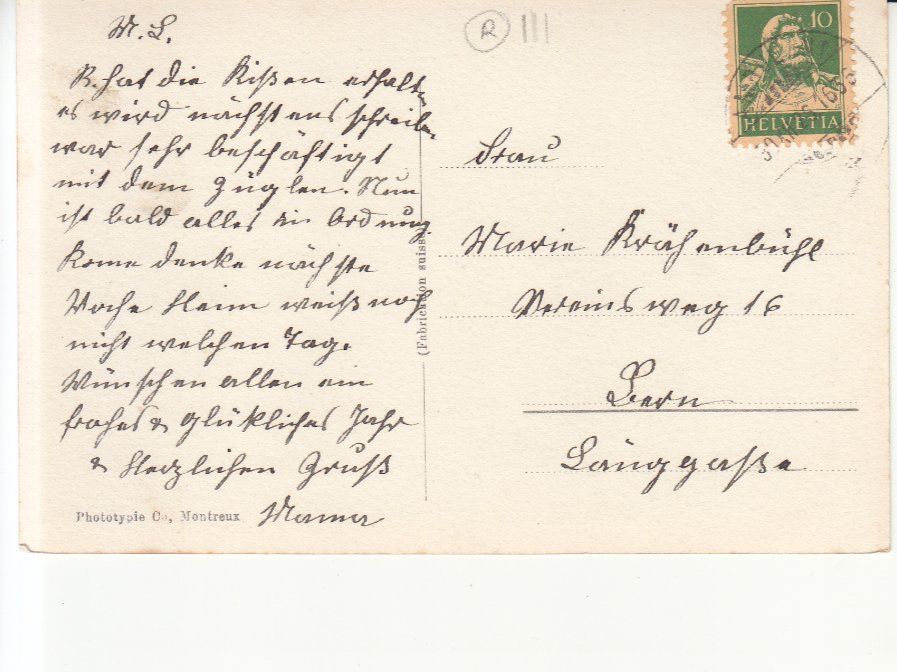 Cartoline postali: Moutier 1926 – Usato da Bürglen TG venduto da StampGraf 1