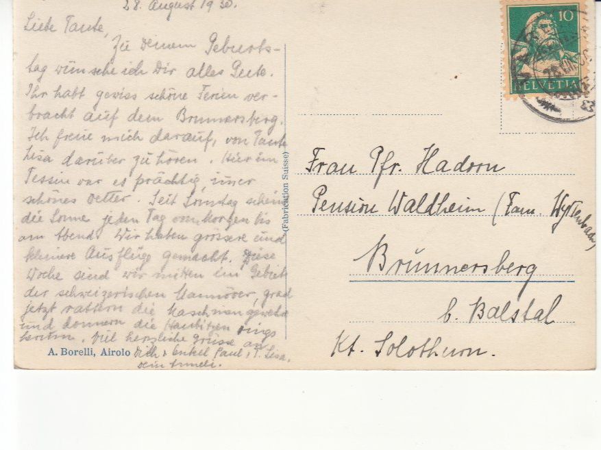 Cartoline postali: Catto 1930 – Usato da Bürglen TG venduto da StampGraf 1