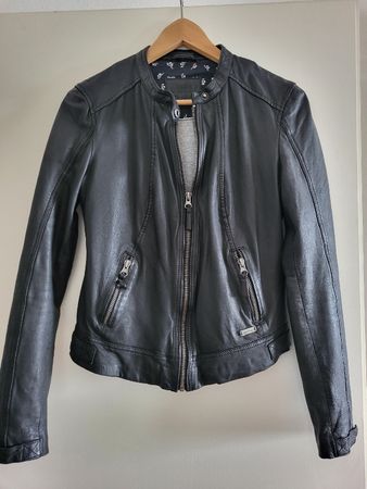 Lederjacke Damen Mustang Gr. M schwarz