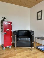 Ledersessel LC2-Stil (Le Corbusier), moDecor, schwarz/Chrom
