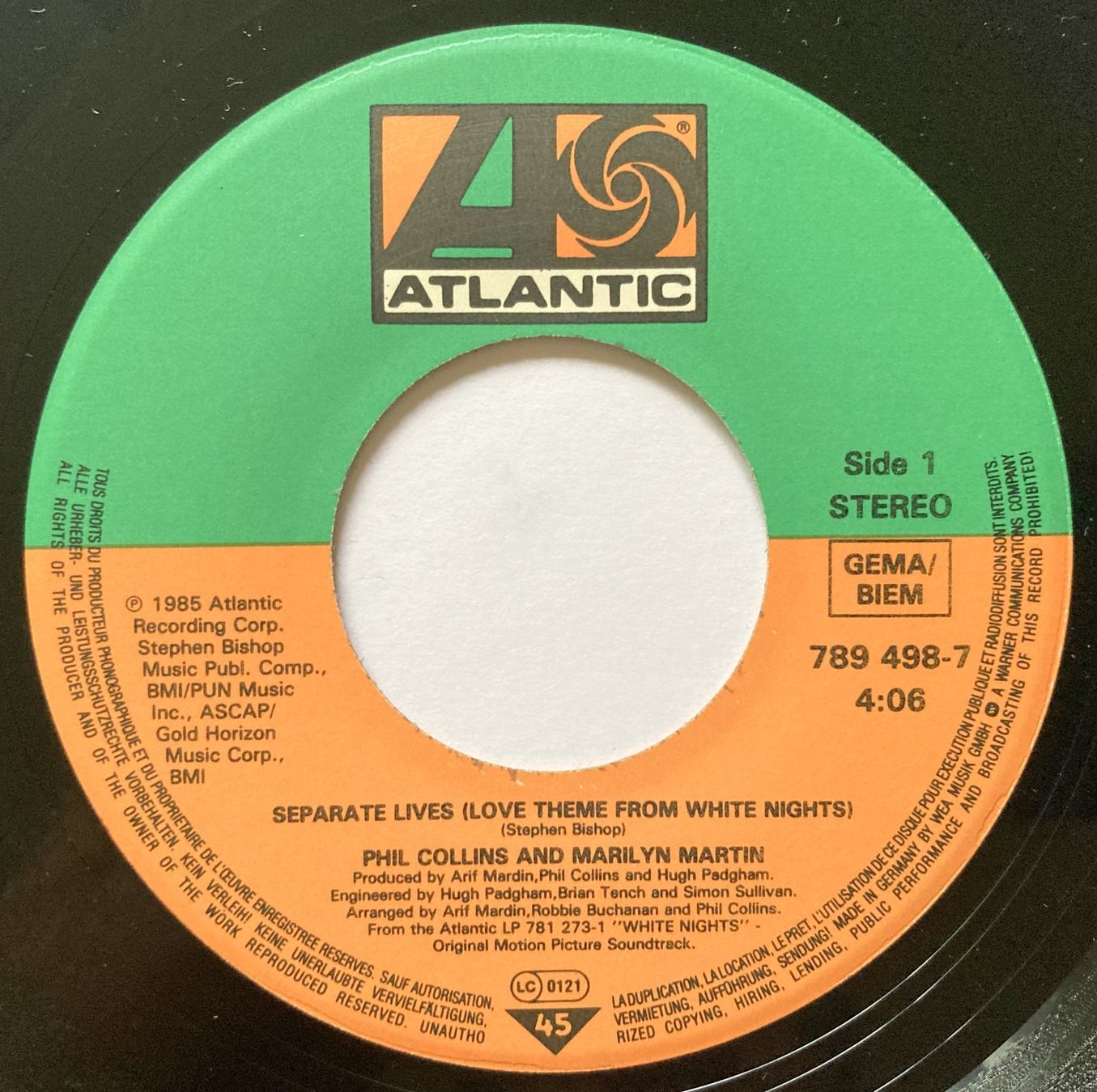 Vinyles: PHIL COLLINS - SEPARATE LIVES – D'occasion à Bottens par hotter-than-hell 2