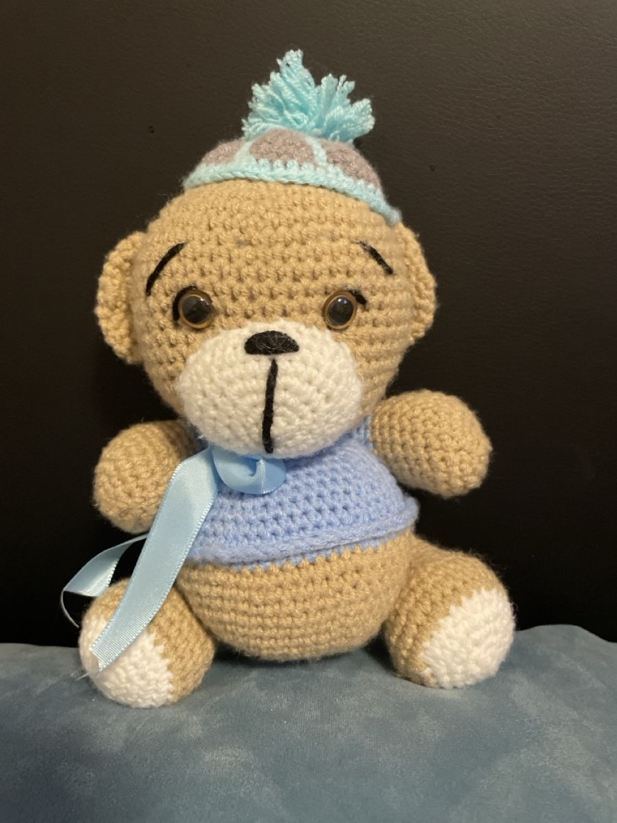 Giocattoli: Handgemachter Teddy mit Mütze & Pullover, liebevoll gehäkelt – Nuovo (secondo la descrizione) da Rüti ZH venduto da ad-78
