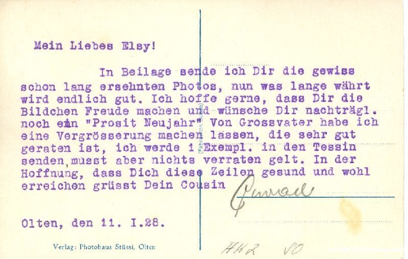 Cartoline postali: Olten - Aare + 1928 – Usato da Emmenbrücke venduto da teestube 1