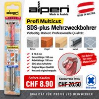 Alpen Profi Multicut SDS-plus Bohrer 10.0 x 160 mm Neu