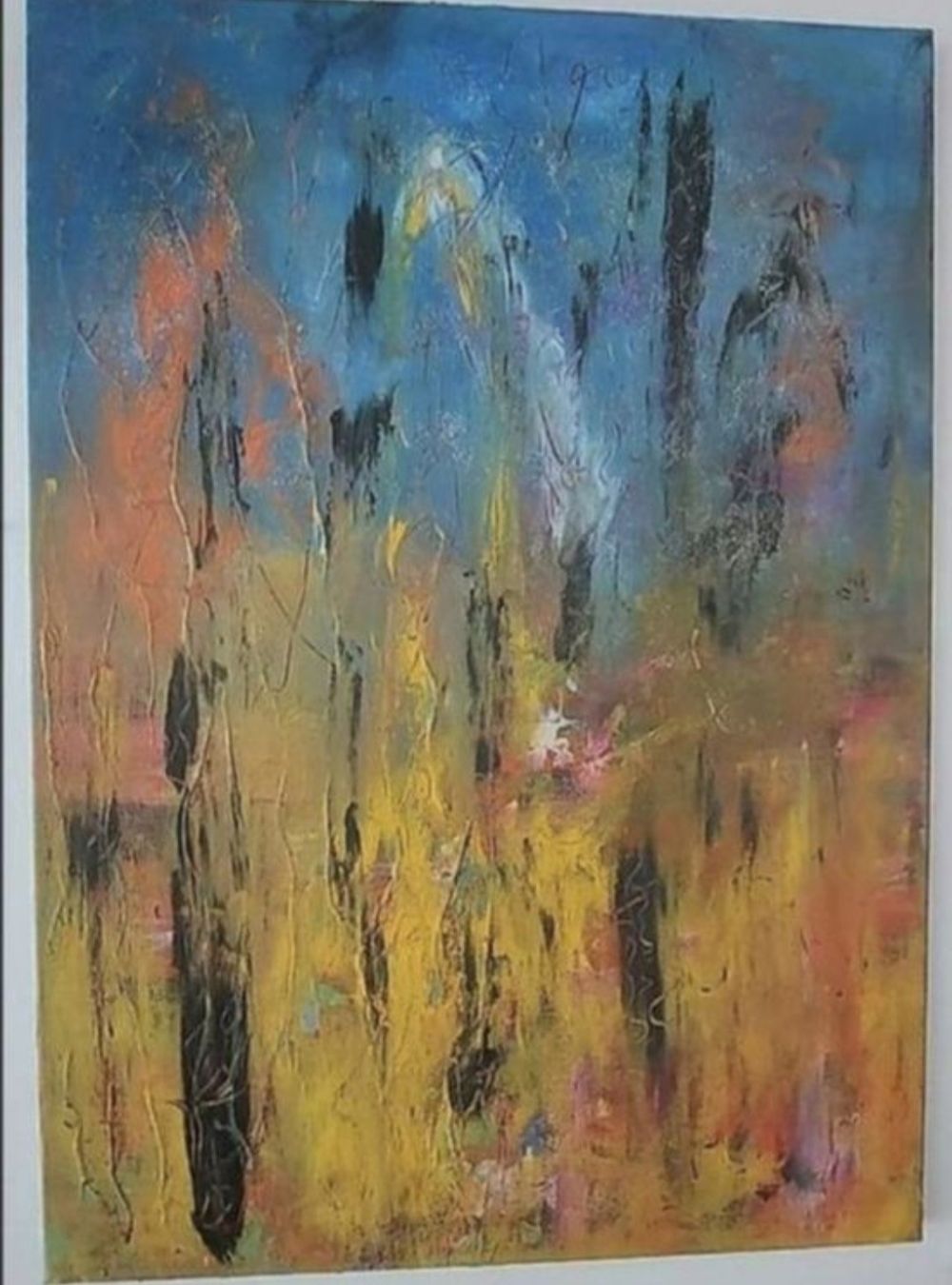 Dipinti: Gemälde " Flammender Nebel " handmade 50×70 – Nuovo (secondo la descrizione) da Riehen venduto da Steinbock1970