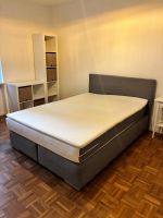Boxspringbett grau mit Matratze gebrauchter Zustand