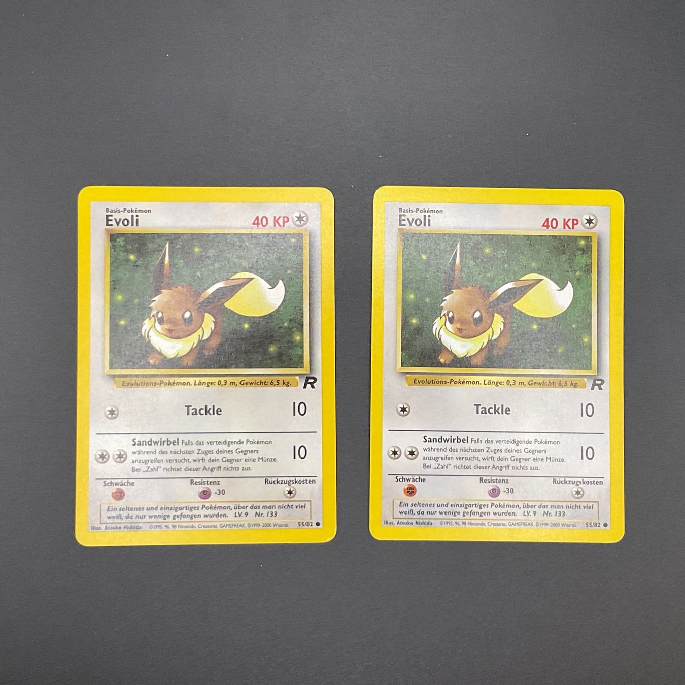 Pokémon Carte collezionabili: Pokémon 2x Evoli 55/82 Team Rocket DE Ab 1 -. – Usato da Niederuzwil venduto da NadineS75