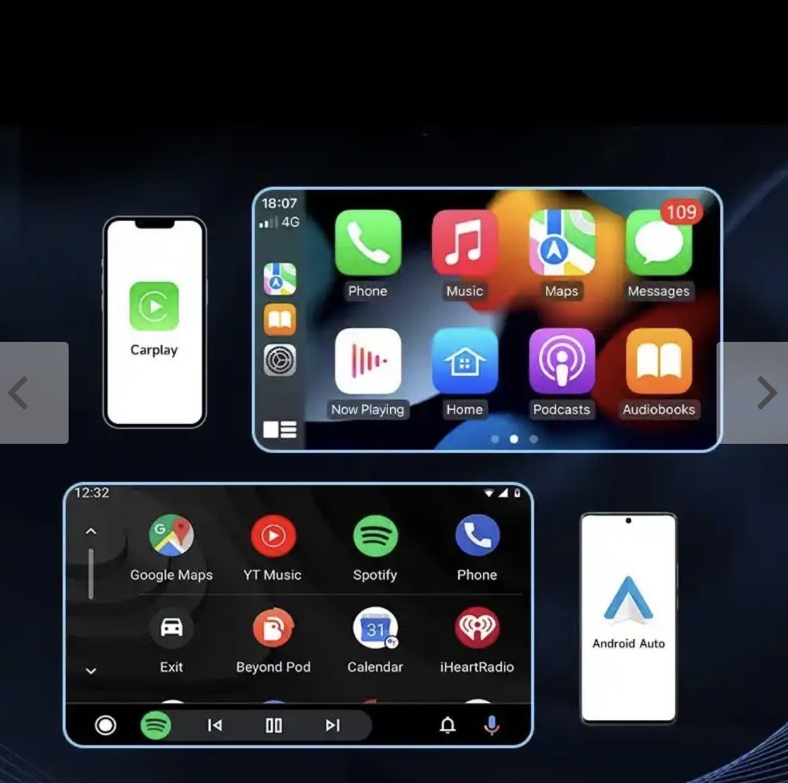 Multimediaplayer & Streamer: Auto Multimedia Player mit Apple Carplay und Android Auto – Neu (gemäss Beschreibung) aus Aarau von pinken 3