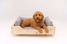 Zirben Hundebett mit waschbaren Lodenstoff -Schwebende Optik