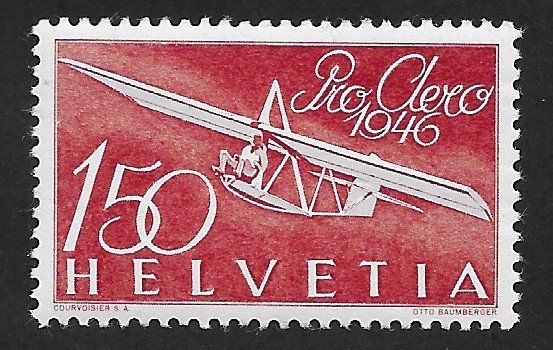 Alle Briefmarken: 1946: Flugpost Pro Aero Schulgleitflugzeug Nr.F41 ** – Gebraucht aus Walperswil von Tcheidi