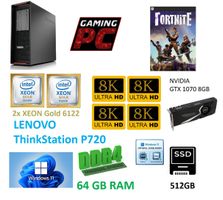 Lenovo P720 Thinkstation PC 64GB Win11 2x XEON Gold 900W