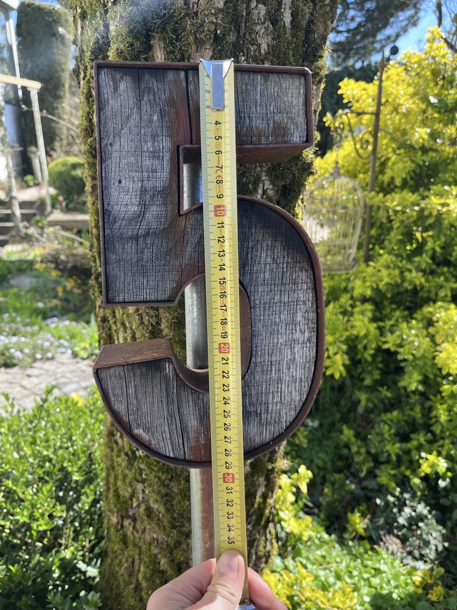 Insegne: Hausnummer 5 Eichenholz / Stahl – Usato da Aarau Rohr venduto da frey85 4