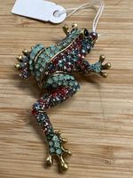 Frosch mit vielen Strasssteinen Brosche