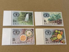 St.Kitts Briefmarken 1995 Food for All 4er Block postfrisch