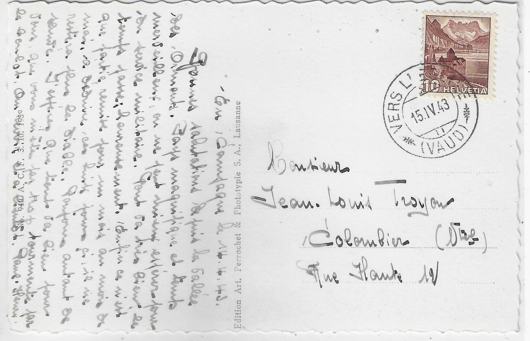 Cartoline postali: Les Voettes - Ormont Dessous et le Mont d'Or – Usato da Ettingen venduto da Kartenplanet 1