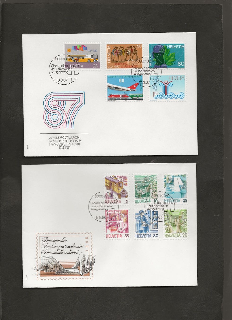 Alle Briefmarken: Schweiz 32 FDC 1979 bis 1988 – Gebraucht aus Au ZH von xelagreb01 4
